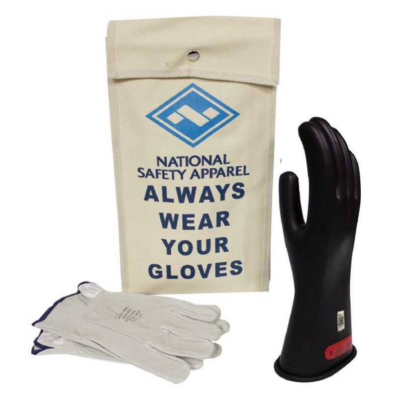 Class 0 Black Rubber Voltage Glove Kit
